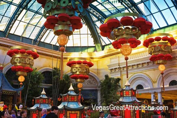 Chinese New Year decorations at Bellagio Gardens and Conservatory 2015