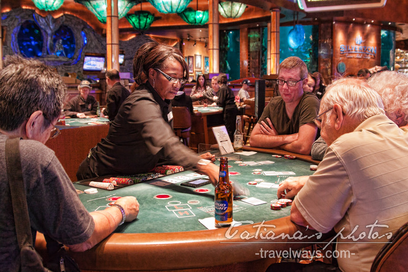Playing at the table at Silverton Casino, Las Vegas