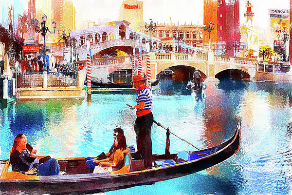Print Gondola ride on Canal Grande at Venetian Hotel, Las Vegas