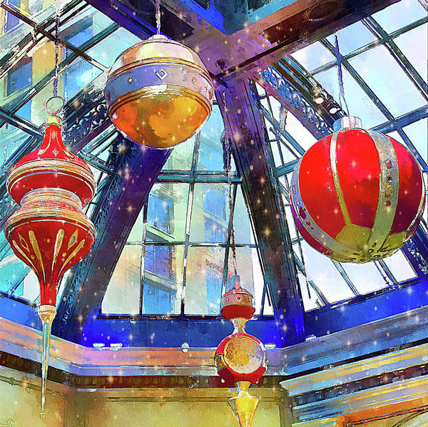 Christmas globes, Bellagio, Las Vegas - digital watercolor from my FAA gallery