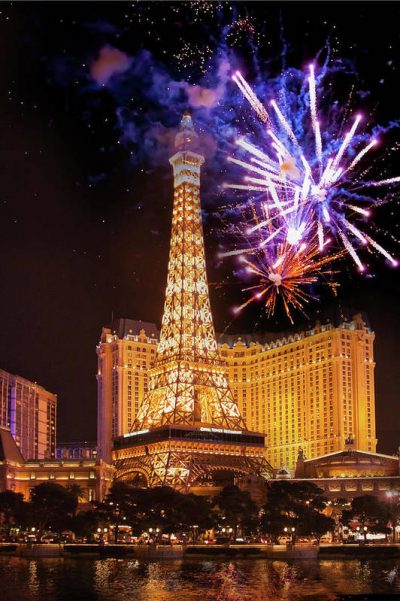 Fireworks over Paris, Las Vegas, by Tatiana Travelways