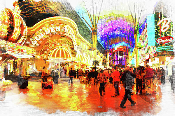 Fremont Street Experience Las Vegas digital painting