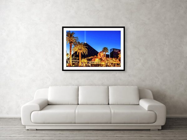 Luxor Pyramid and Sphinx of Giza, Las Vegas framed art