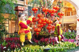Chinese New Year decorations at Bellagio Gardens and Conservatory